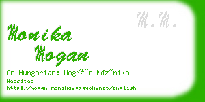 monika mogan business card